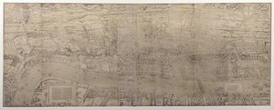 &39;Civitas Londinum&39;、ロンドンの地図、1560（木版印刷）（詳細は69396を参照）